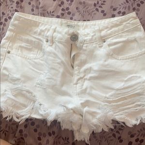 White denim shorts
